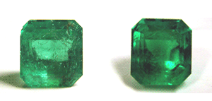Same emerald before and after ExCel Process - Emerald Enhancement Treatment